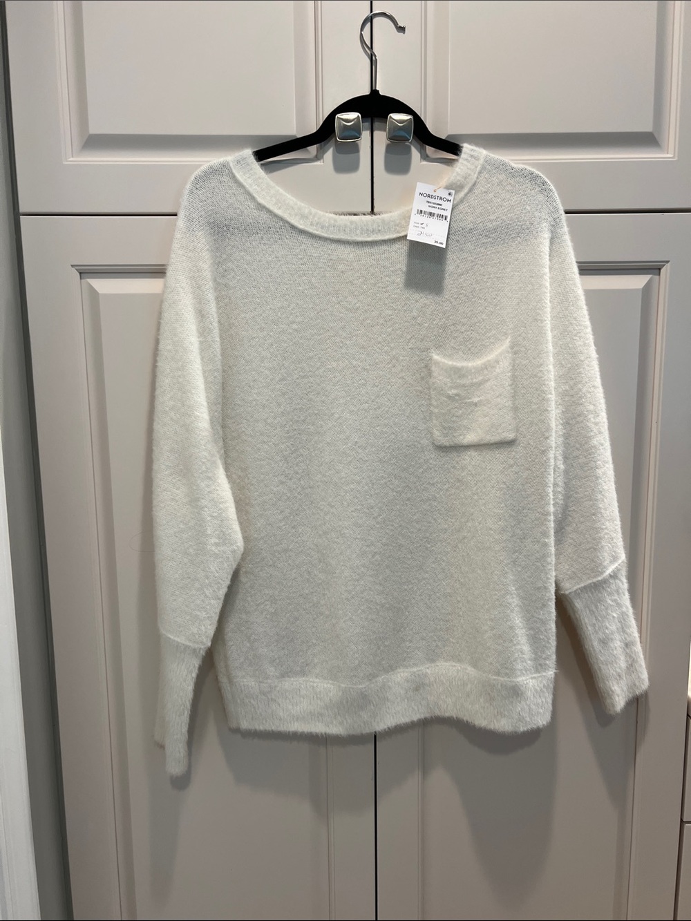 Caslon Cream Crewneck Sweater with Chest Pocket small 🆕  ECRU